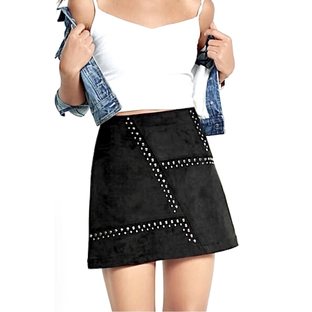 NWT EXPRESS FAUX SUEDE BLACK SKIRT